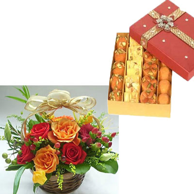 "Assorted Sweets - 1kg , Flower basket - Click here to View more details about this Product